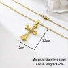 Stainless steel diamond heart-shaped three-dimensional cross necklace, a versatile and fashionable daily commuting pendant necklace Specification image